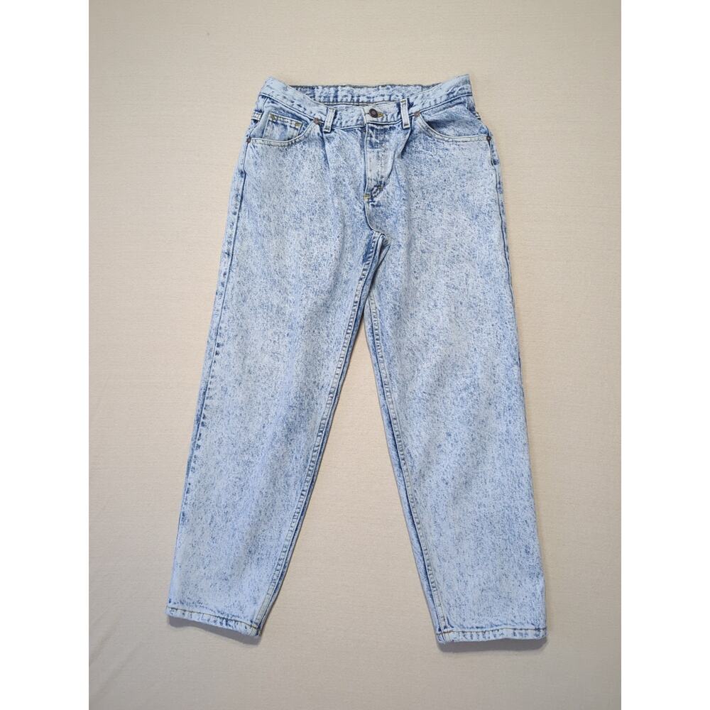 Vintage Lee Jeans Acid Wash Relaxed Fit 31x27 Tapered Leg USA Made Retro